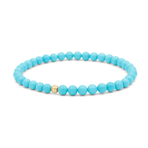 Solid 14K gold Sleeping beauty turquoise