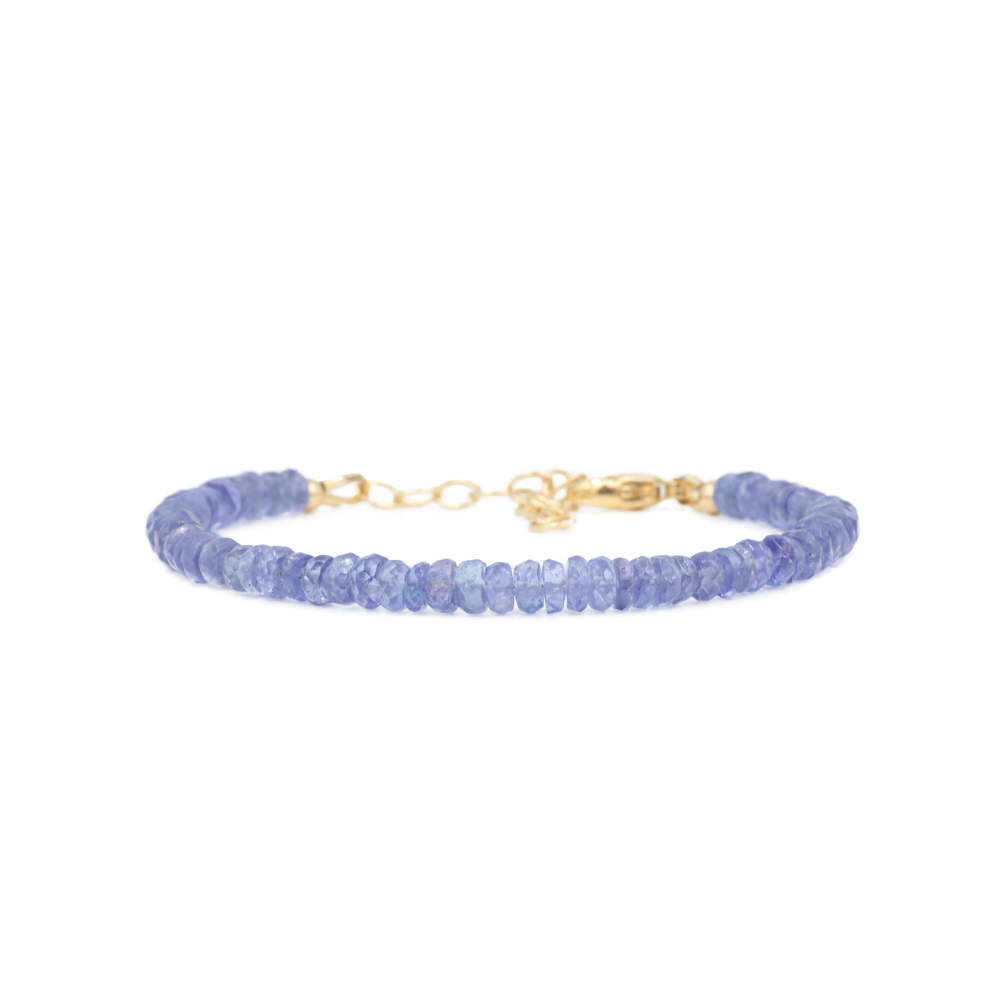 Tanzanite Calming cheapest AAA grade hand beaded bracelet set with quartz crystal.