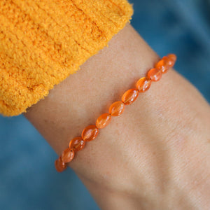 AAAA+ carnelian bracelet | Genuine Carnelian | carnelian beaded gemstone bracelet | orange natural stone | vitality, confidence