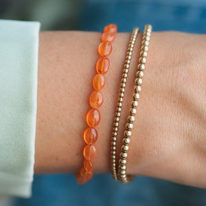 AAAA+ carnelian bracelet | Genuine Carnelian | carnelian beaded gemstone bracelet | orange natural stone | vitality, confidence