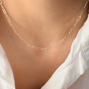 Toggle clasp 14K gold filled paperclip necklace, 14K gold filled everyday necklace, Paperclip layering necklace, backwards necklace gold