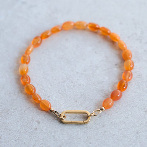 AAAA+ carnelian bracelet | Genuine Carnelian | carnelian beaded gemstone bracelet | orange natural stone | vitality, confidence