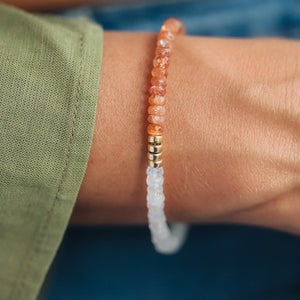 AAAA+ Moonstone bracelet | Sunstone Gemstone Bracelet | sun moon jewelry | Moonstone gift | AAA sunstone bracelet | AAA moonstone jewelry