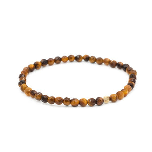 4mm or 6mm Tiger's Eye Bracelet - faceted tigers eye, tigers eye bracelet, AAA tigers eye, women's tigers eye bracelet | orange tigers eye