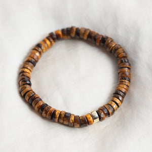 4mm Tiger's Eye Bracelet - faceted tigers eye, tigers eye bracelet, AAA tigers eye, 4mm Gemstone Bracelet | orange tigers eye