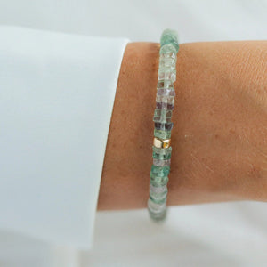 Fluorite heishi bracelet