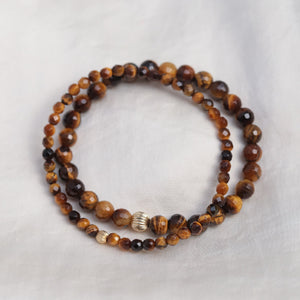 4mm or 6mm Tiger's Eye Bracelet - faceted tigers eye, tigers eye bracelet, AAA tigers eye, women's tigers eye bracelet | orange tigers eye