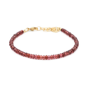 Smooth Garnet Bracelet, Delicate Garnet Rondel Stacking Bracelet, genuine garnet bracelets, Tiny Beads Garnet 4-5mm | gold garnet bracelet