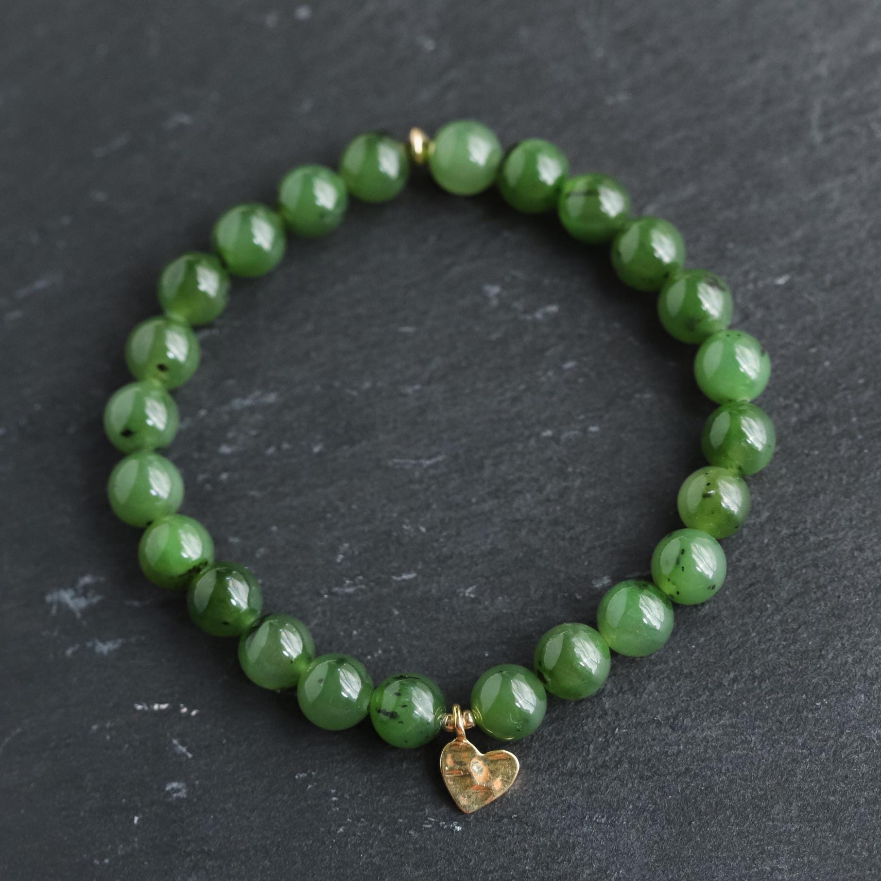 Canadian Jade heart bracelet