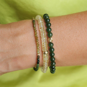 Green Tourmaline 3mm | Tourmaline Bracelet | green tourmaline | Faceted tourmaline green stones | dainty green tourmaline bracelet