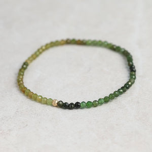 Green Tourmaline 3mm | Tourmaline Bracelet | green tourmaline | Faceted tourmaline green stones | dainty green tourmaline bracelet