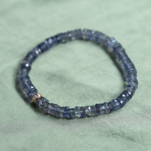 AAA+ Iolite Bracelet | Genuine Iolite Bead Bracelet for Women | Purple iolite beaded bracelet | natural iolite bracelet