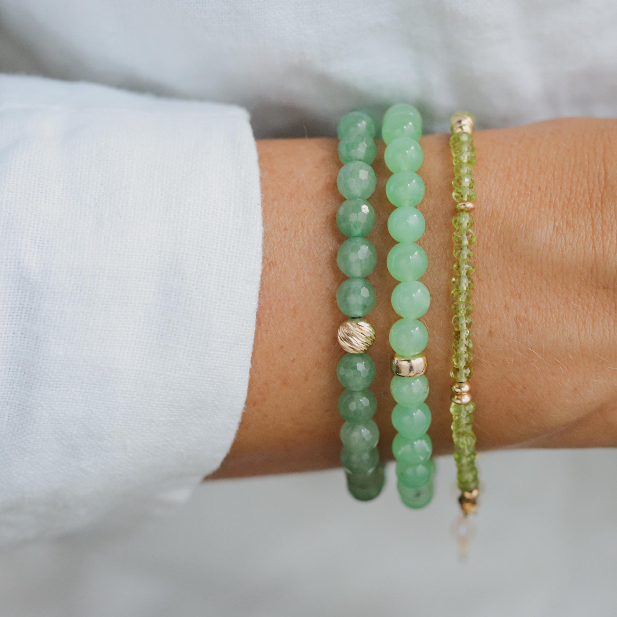 SOLID 14K GOLD Aventurine Bracelet, 6mm Green aventurine, natural aventurine bracelet | women's green aventurine 6mm