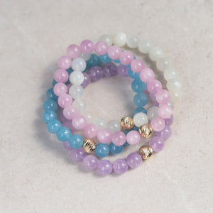 14K SOLID GOLD aaaa+ Lavender Amethyst | 8mm Amethyst bracelet | Purple amethyst beaded bracelet | gift for her, healing bracelet | February