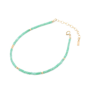 Chrysoprase anklet | BeadedChrysoprase anklet | women's gemstone anklet | delicate Chrysoprase anklet | gold filled Chrysoprase anklet