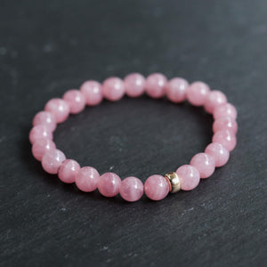 AAAA+ Madagascar Rose Quartz Bracelet, bracelet for love | rose quartz rose gold | rose quartz bracelet 4mm or 6mm | beaded rose