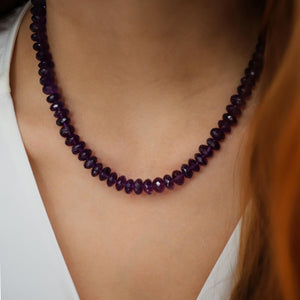 Amethyst Necklace, Faceted African amethyst | Amethyst Necklace | Amethyst beaded jewelry | February birthstone | Beaded amethyst