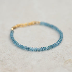 AAAA+ Santa Maria Aquamarine Bracelet | Aquamarine | Beaded Aquamarine Bracelet | Aquamarine Jewelry | Blue aquamarine