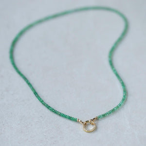 Zambian Emerald Necklace, Zambian emerald necklace | May birthstone necklace | smooth dainty Zambian emerald beaded