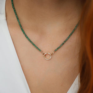 Zambian Emerald Necklace, Zambian emerald necklace | May birthstone necklace | smooth dainty Zambian emerald beaded