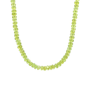 AAAA+ Peridot necklace - beaded peridot necklace - natural green gemstone -peridot jewelry - August birthstone - 16 year anniversary