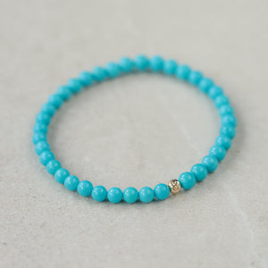 Solid 14K gold Sleeping beauty turquoise