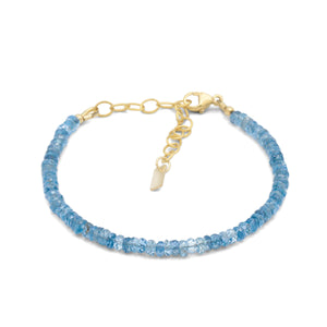 AAAA+ Santa Maria Aquamarine Bracelet | Aquamarine | Beaded Aquamarine Bracelet | Aquamarine Jewelry | Blue aquamarine