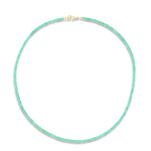 Unique Cube Chrysoprase beaded necklace