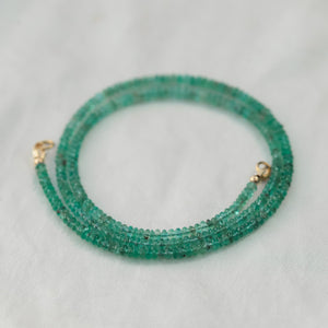 Zambian Emerald Necklace, Zambian emerald necklace | May birthstone necklace | smooth dainty Zambian emerald beaded