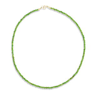 SOLID 14K GOLD Chrome diopside Necklace | Chrome diopside Beaded Necklace | Green Chrome diopside necklace for women | green necklace