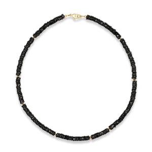 Faceted black spinel necklace