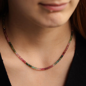 Mixed Tourmaline Carabiner Necklace