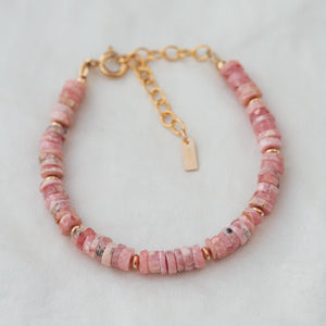 Unique heishi Rhodochrosite | Women's Rhodochrosite, quality Rhodochrosite Beaded Bracelet Women's genuine bracelet | Rhodochrosite