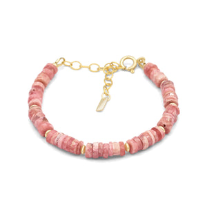 Unique heishi Rhodochrosite | Women's Rhodochrosite, quality Rhodochrosite Beaded Bracelet Women's genuine bracelet | Rhodochrosite